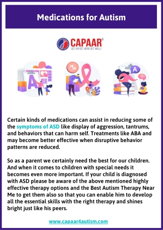 Medication for Autism in Bangalore | Autism Centres Near Me | CAPAAR