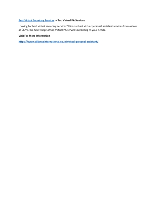 Best Virtual Secretary Services  – Top Virtual PA Services