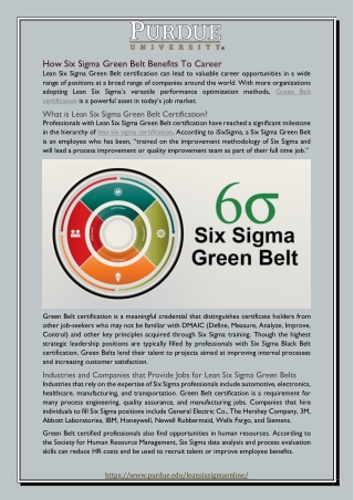 How Six Sigma Green Belt Benefits To Career
