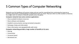 5 Common Types of Computer Networking