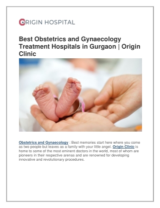 Best Obstetrics and Gynaecology Treatment Hospitals in Gurgaon | Origin Clinic