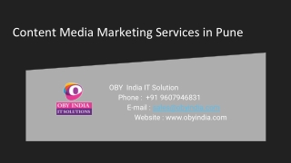Content Marketing Company in Pune - OBY India IT Solution