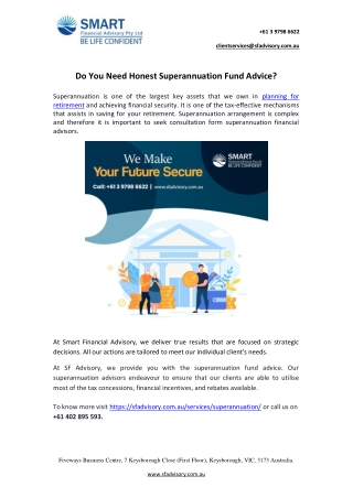 Do You Need Honest Superannuation Fund Advice?