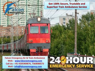Falcon Emergency Train Ambulance from Ranchi and Bhopal - Get Cost-Effective Facility