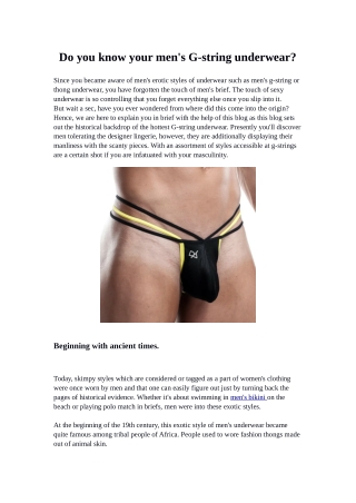 Do you know your men's G-string underwear?