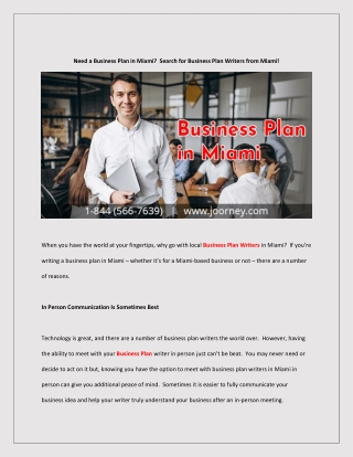 Need a Business Plan in Miami?  Search for Business Plan Writers from Miami!