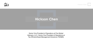 Hickson Chen - Seasoned Executive in Business Development