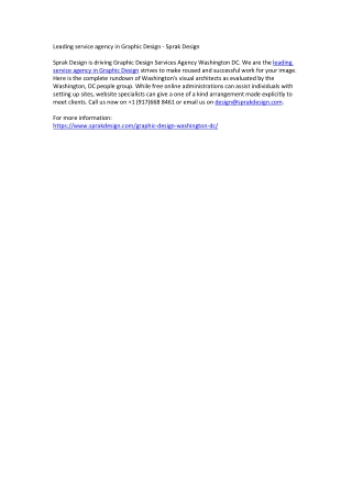 Leading service agency in Graphic Design - Sprak Design