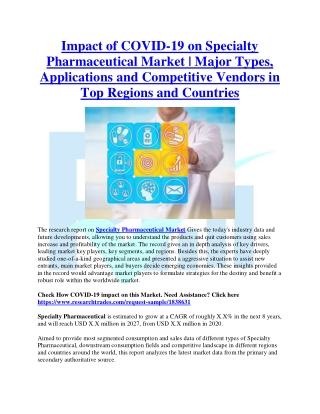 Impact of COVID-19 on Specialty Pharmaceutical | Research Trades