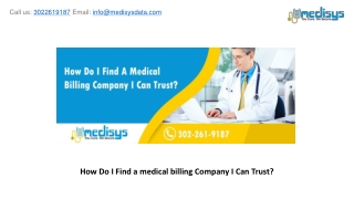 How Do I Find a medical billing Company I Can Trust?
