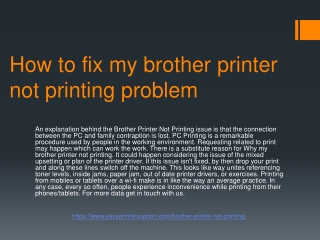 How to fix my brother printer not printing issue