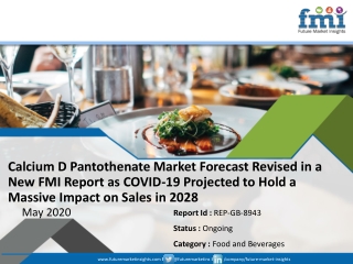 FMI’s Detailed Report on Calcium D Pantothenate Market Offers Projections of Potential Impact of Corona Virus Outbreak