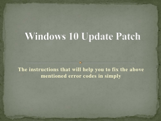 Windows 10 Update Patching