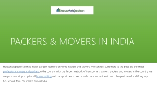 Packers and movers in India