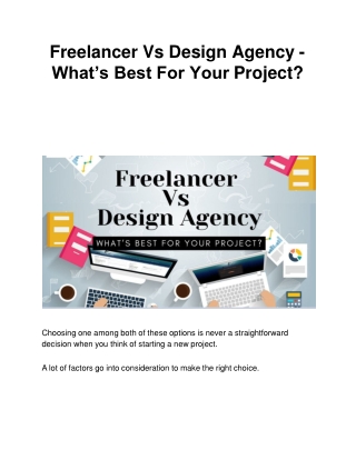 Freelancer Vs Design Agency - What’s Best For Your Project?