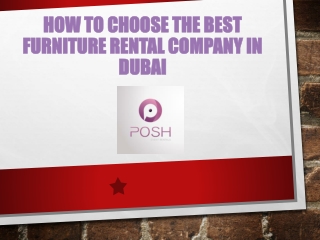 How to Choose the Best Furniture Rental Company in Dubai