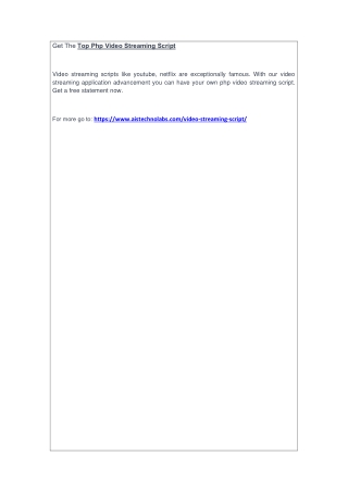 Get The Top Php Video Streaming Script