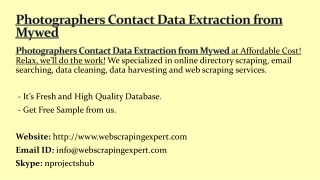 Photographers Contact Data Extraction from Mywed