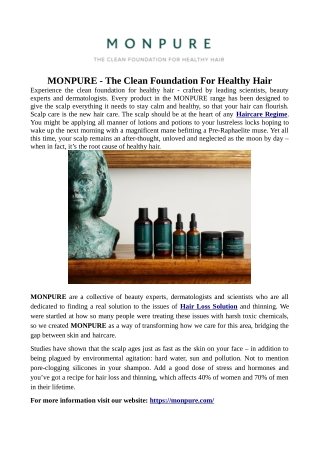 MONPURE - The Clean Foundation For Healthy Hair