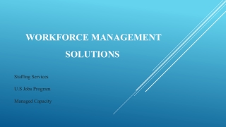 Workforce Management Solutions, Workforce Solutions, Staffing Services