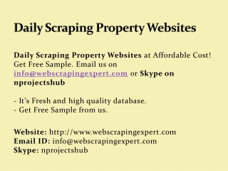 Daily Scraping Property Websites