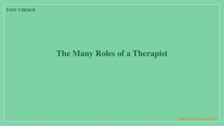 The Many Roles of a Therapist