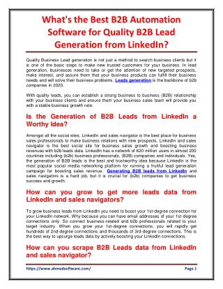What's the best B2B automation software for Quality B2B lead generation from LinkedIn