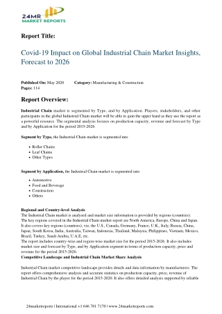 Industrial Chain Market Insights, Forecast to 2026