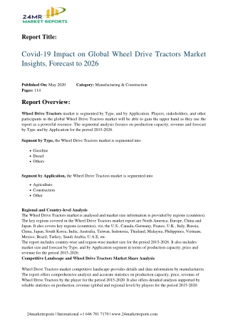 Wheel Drive Tractors Market Insights, Forecast to 2026