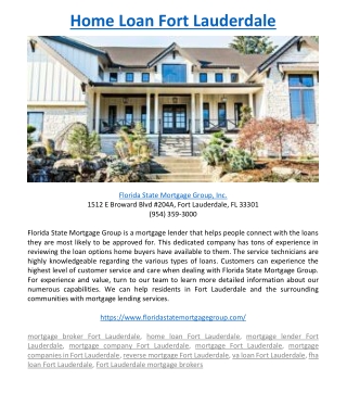 Home Loan Fort Lauderdale