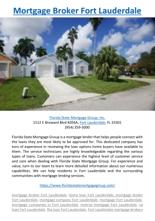 Mortgage Broker Fort Lauderdale