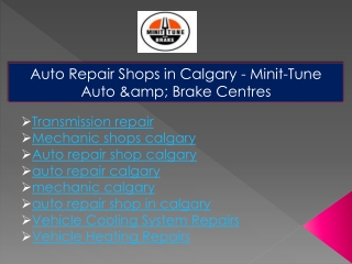 Mechanic shops calgary