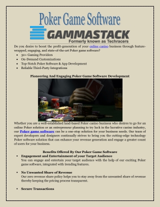 Poker Game Software