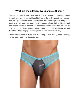 What are the different types of male thongs?