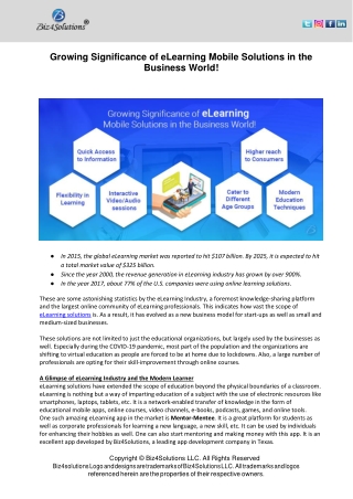 Growing Significance of eLearning Mobile Solutions in the Business World!