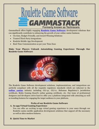 Roulette Game Software