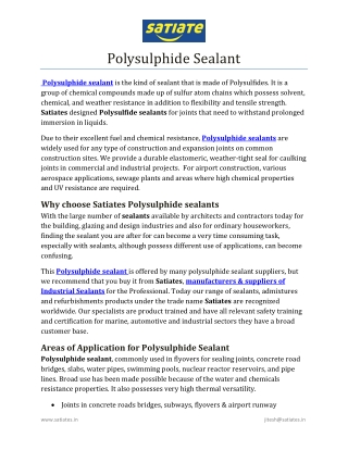 Polysulphide sealant