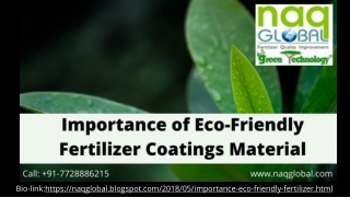 Importance of Eco-Friendly Fertilizer Coating Materials