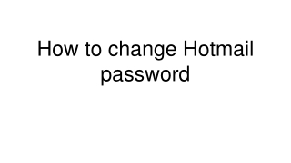 How to change Hotmail password?