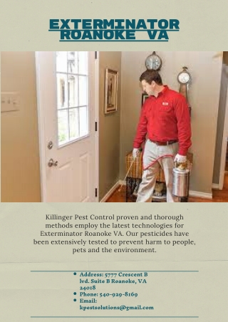 Exterminator Roanoke VA | Killinger Pest Solutions