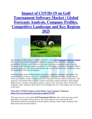 Impact of COVID-19 on Golf Tournament Software Market 2019-2025