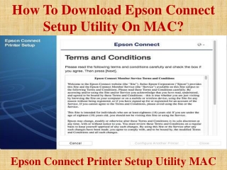 How To download Epson Connect setup utility on MAC?