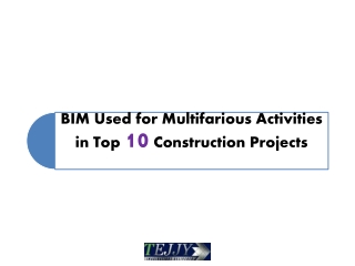 BIM for Multifarious Activities in Top Construction Projects | Tejjy Inc.