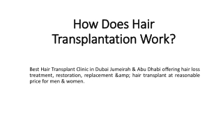 How Does Hair Transplantation Work?