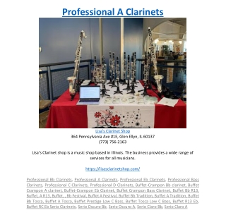 Professional A Clarinets