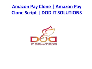 Amazon Pay Clone | Amazon Pay Clone Script | DOD IT SOLUTIONS