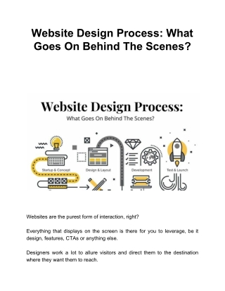 Website Design Process: What Goes On Behind The Scenes?