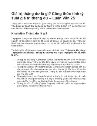 Giá trị thặng dư là gì? Công thức tính tỷ suất giá trị thặng dư | Luận Văn 2S