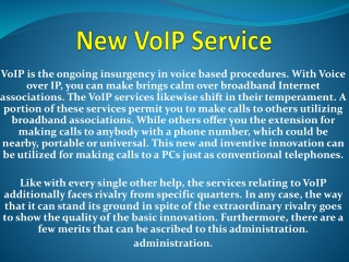 New VoIP Service