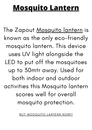 Zapout Mosquito Lantern